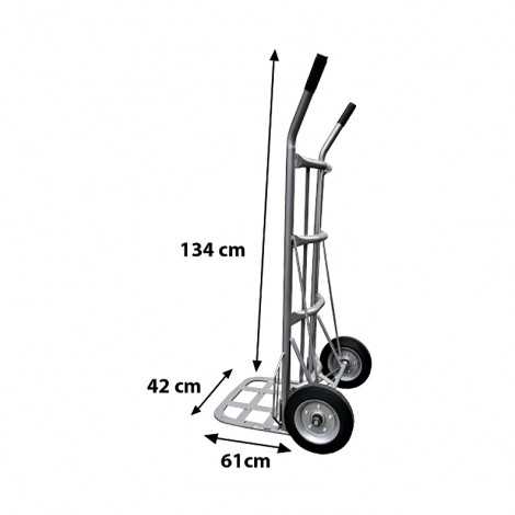 Heavy Duty 2 Wheel Hand Truck Trolley 42cm (W) x 61cm (D) x 134cm (H ...